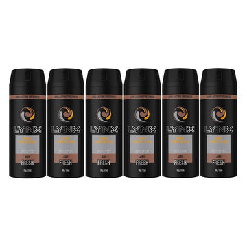 6 Pack x Lynx Men Body Spray Aerosol Deodorant Dark Temptation 155ml